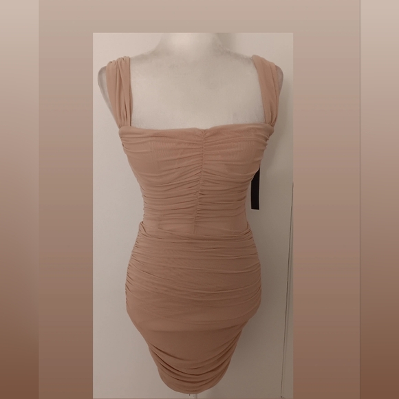 Arlos Vintage Dresses & Skirts - Elegant Tan Mini Dress